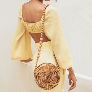 Cult Gaia Luna Natural Bamboo Bag